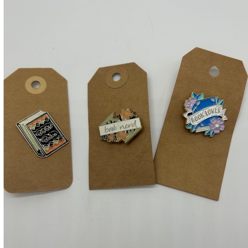 Enamel Pin‎ Set Unisex OS Multicolor Book Lover Nerd Babe 3pc Set
